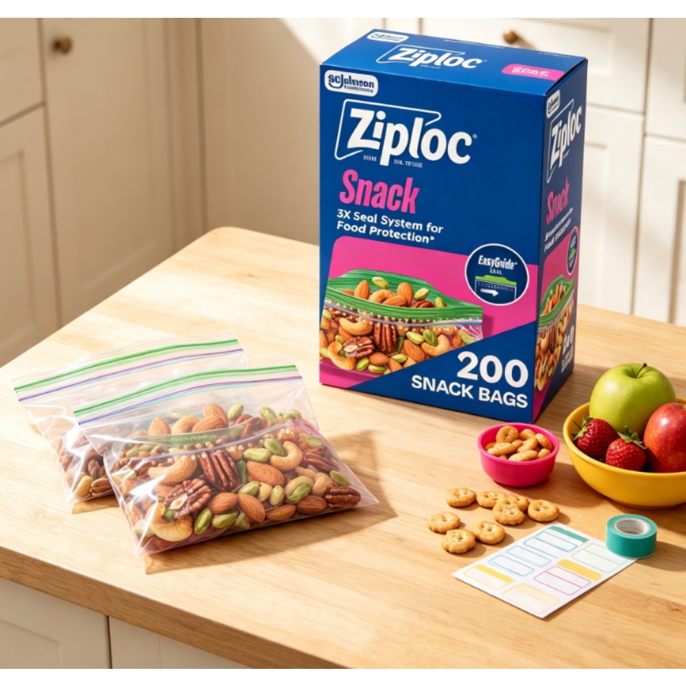 Food Storage Technology - ซิปล็อค ® ถุงขนมแบรนด์พร้อมระบบ EasyGuide ™ พื้นผิว,