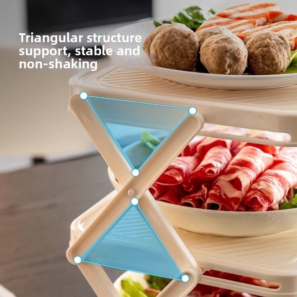 Food Storage And Preparation - ชั้นวางจาน 3/4 ชั้น ขนาดใหญ่ พับเก็บได้ ที่วางอาหารสำหรับเตรียมอาหาร