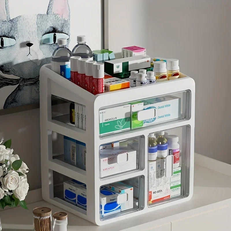 Food Storage Management - ตู้ยาในครัวเรือน 1 ตู้, ตู้เก็บยาในบ้าน, ตู้ยาแบบลิ้นชักความจุขนาดใหญ่ กล่องเก็บยาอเนกประสงค์อเนกประโยชน์
