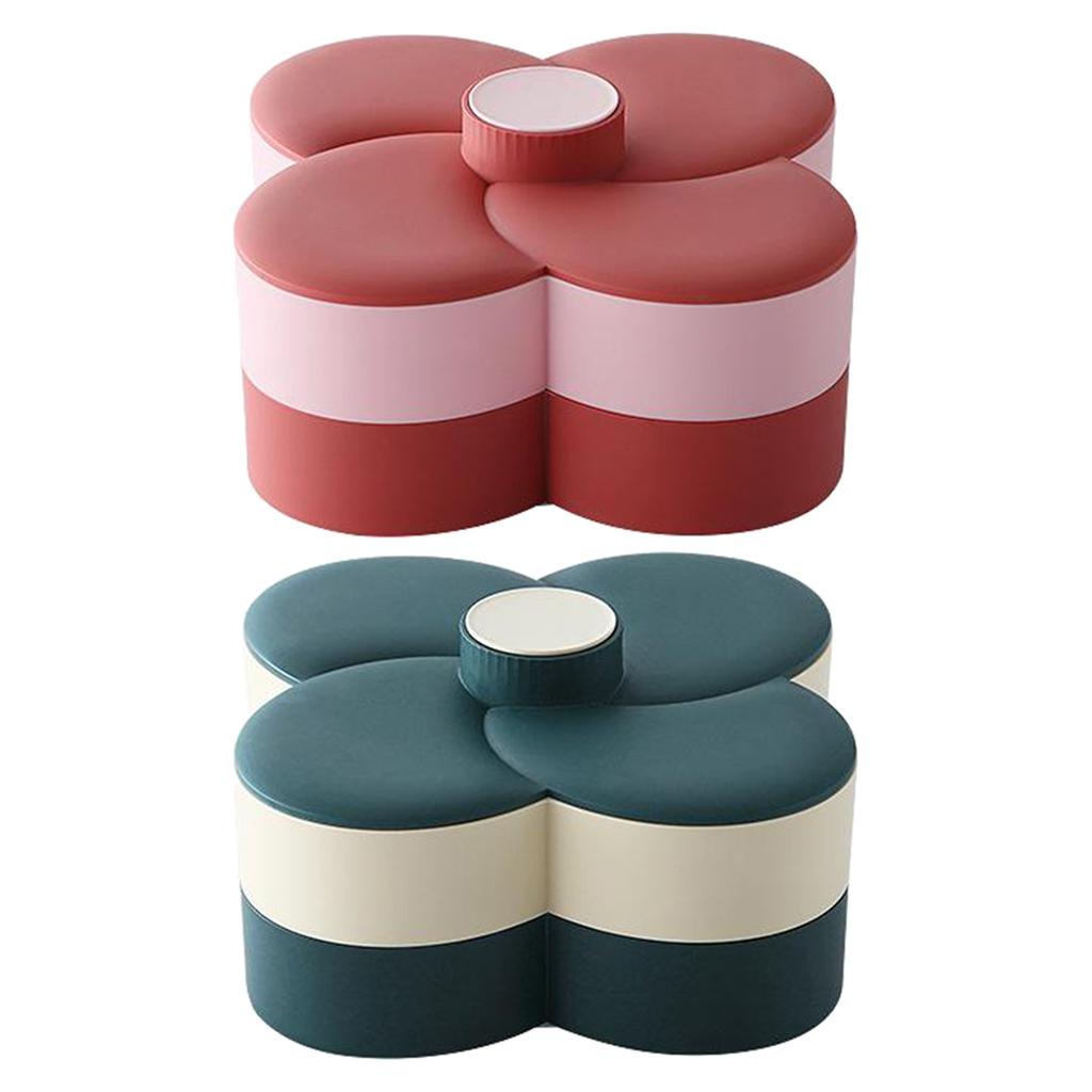 Food Storage Management - ถาดใส่ขนมลายดอกไม้พร้อมฝาปิด ป้องกันความชื้น จัดเก็บได้ดี สุขภาพดี