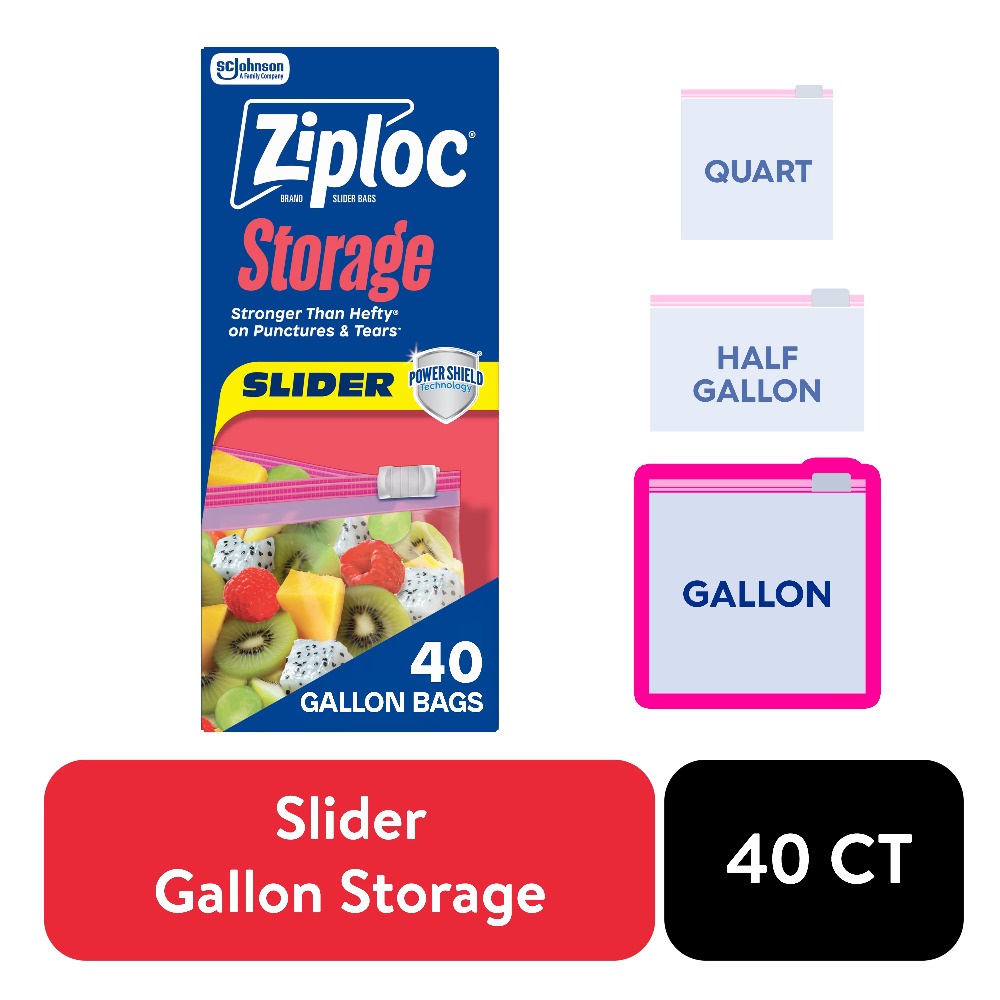 Food Storage Technology - ถุงเก็บอาหารแบบสไลเดอร์ Gallon, อุปกรณ์การเรียน, พร้อมเทคโนโลยี Power Shield,