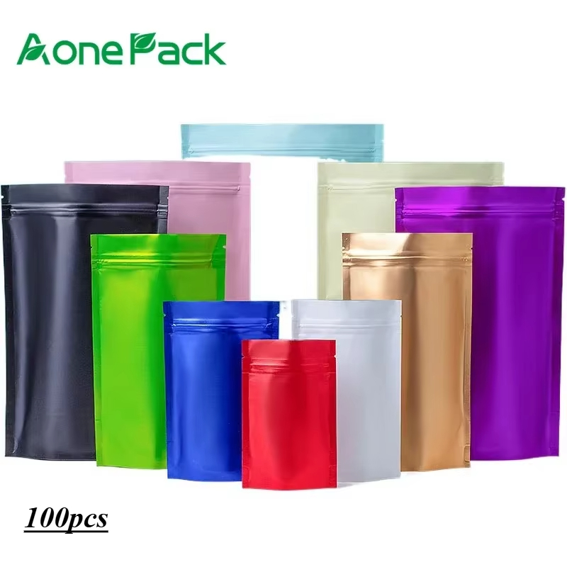 Ziploc Food Storage - 100 ชิ้น Custom Matt สําเร็จรูปเมล็ดบรรจุภัณฑ์ถุงพลาสติก ZipLock
