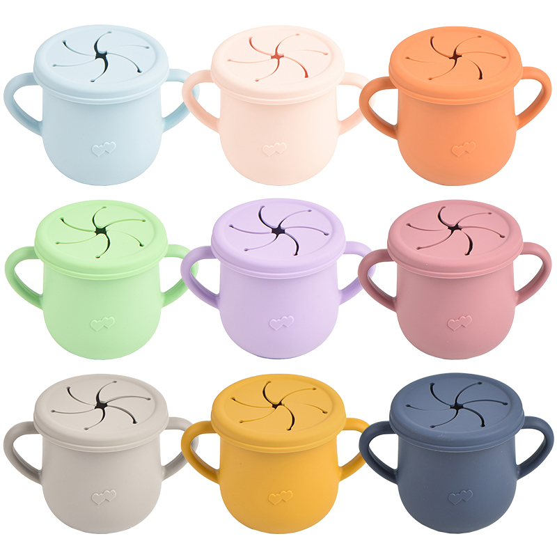 Food Storage 1 Year - ซิลิโคนเด็กถ้วยให้อาหารแบบพกพา Drinkware Sippy อาหารเกรดการเรียนรู้ถ้วยสําหรับเด็กวัยหัดเดินเก็บภาชนะขนม BPA ฟรี