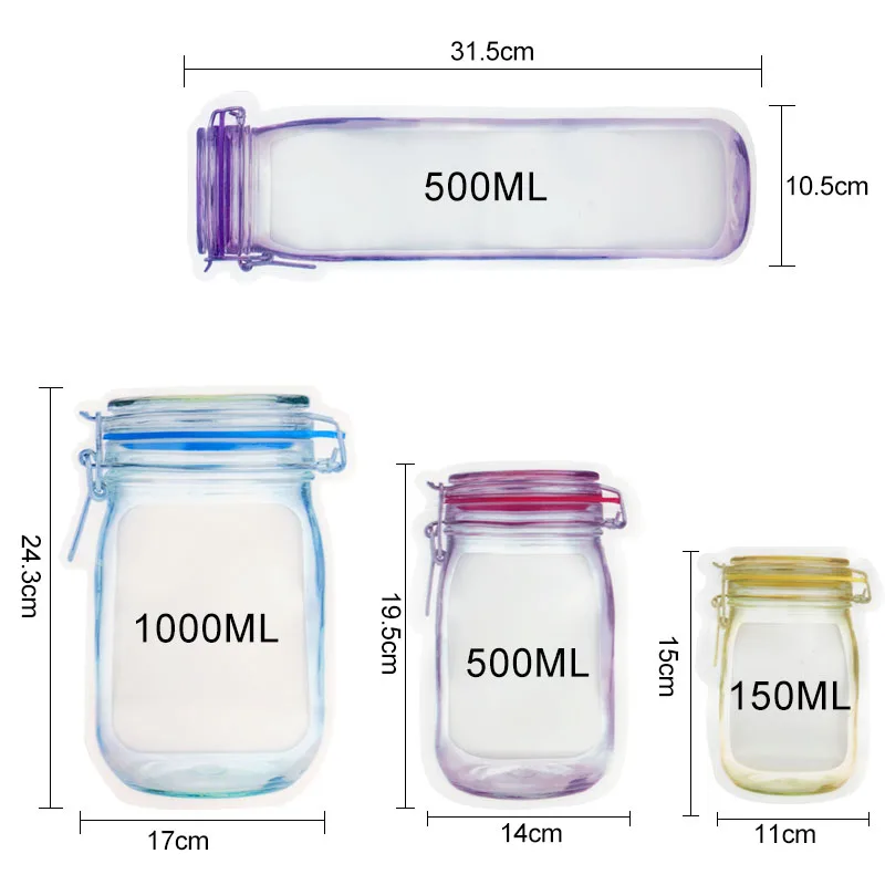 Jar Shape Storage Bag ถุงซิปแบ - Ziploc Food Storage บทวิจารณ์และราคา