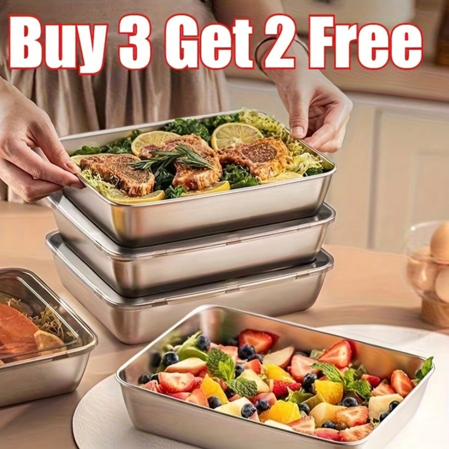 ชุดภาชนะเก็บอาหารสแตนเลส 5 ชิ้ - Xl Food Storage Containers With Lids บทวิจารณ์และราคา