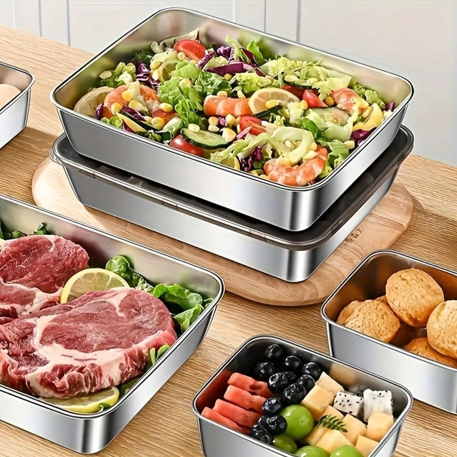 ชุดภาชนะเก็บอาหารสแตนเลส 5 ชิ้ - Xl Food Storage Containers With Lids บทวิจารณ์และราคา