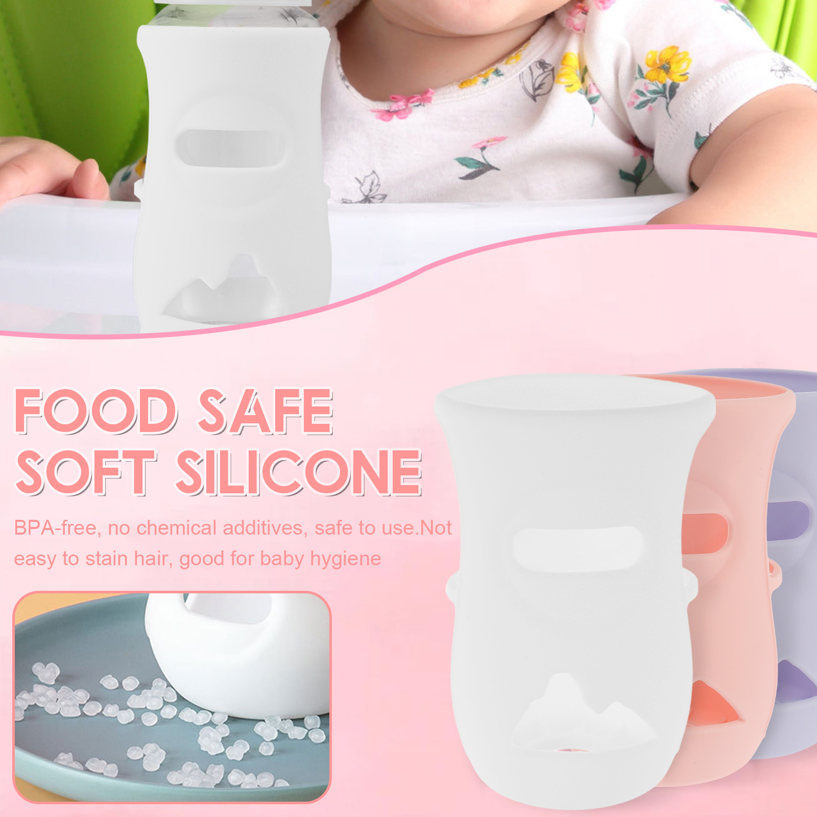 แขนซิลิโคนซิลิโคนเด็กขวดแก้วฉน - Food Storage 1 Year บทวิจารณ์และราคา