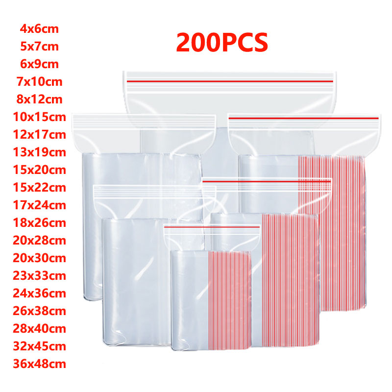 100/200 ชิ้นถุงพลาสติกซิปล็อคข - Ziploc Food Storage บทวิจารณ์และราคา