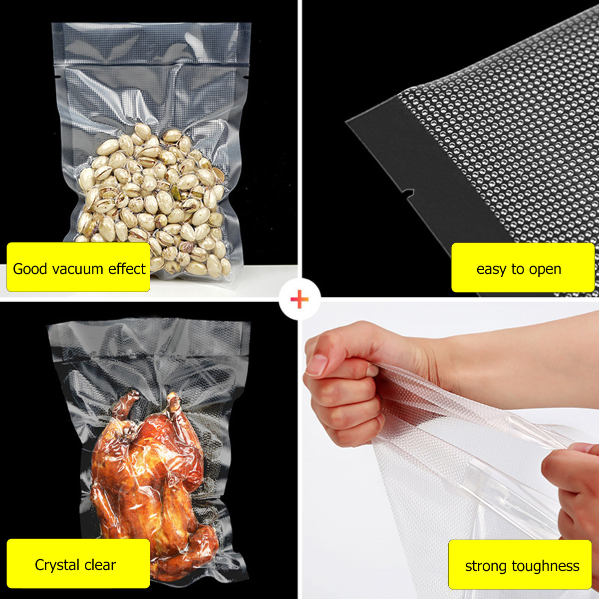 ถุงซีลสูญญากาศแบบใส 100 ชิ้น ใ - Food Storage Large บทวิจารณ์และราคา