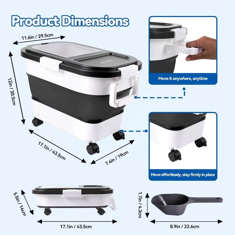กล่องเก็บอาหารสุนัขขนาด 20-25  - Food Storage Large บทวิจารณ์และราคา