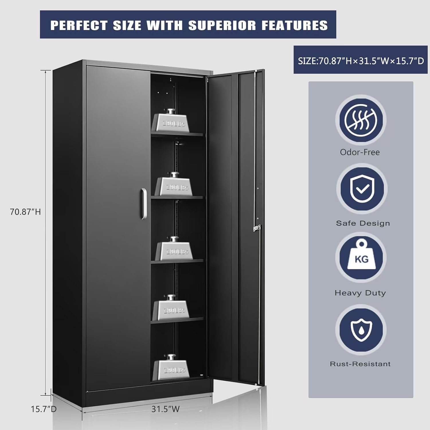 ตู้เก็บของโลหะพร้อมชั้นวางปรับ - Food Storage Tank บทวิจารณ์และราคา